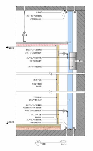 B3.2 8 号槽钢 GRG 干挂构造 02
