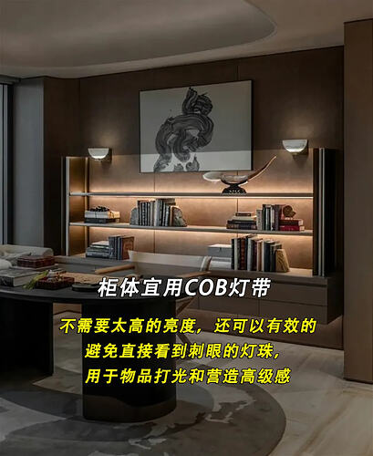 柜体内部层板建议使用COB灯带