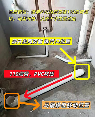 马桶移位现场实景图